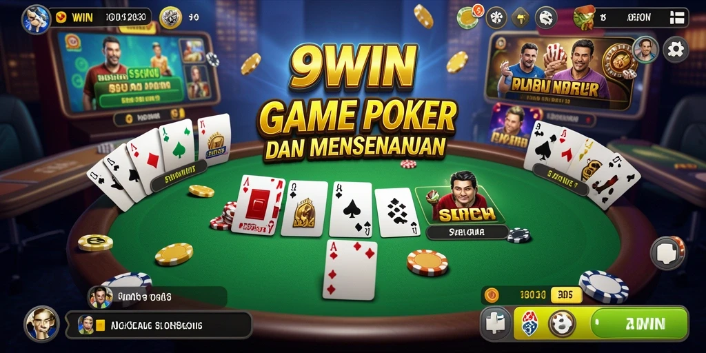 Tampilan menarik dari gameplay poker di 9WIN.