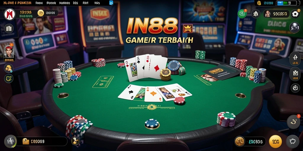 Tangkapan layar gameplay IN88 menunjukkan aksi seru poker.