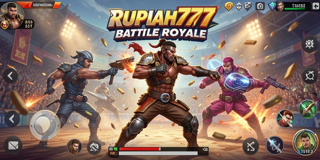 Gameplay seru di arena Battle Royale RUPIAH777.
